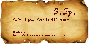 Sólyom Szilvánusz névjegykártya